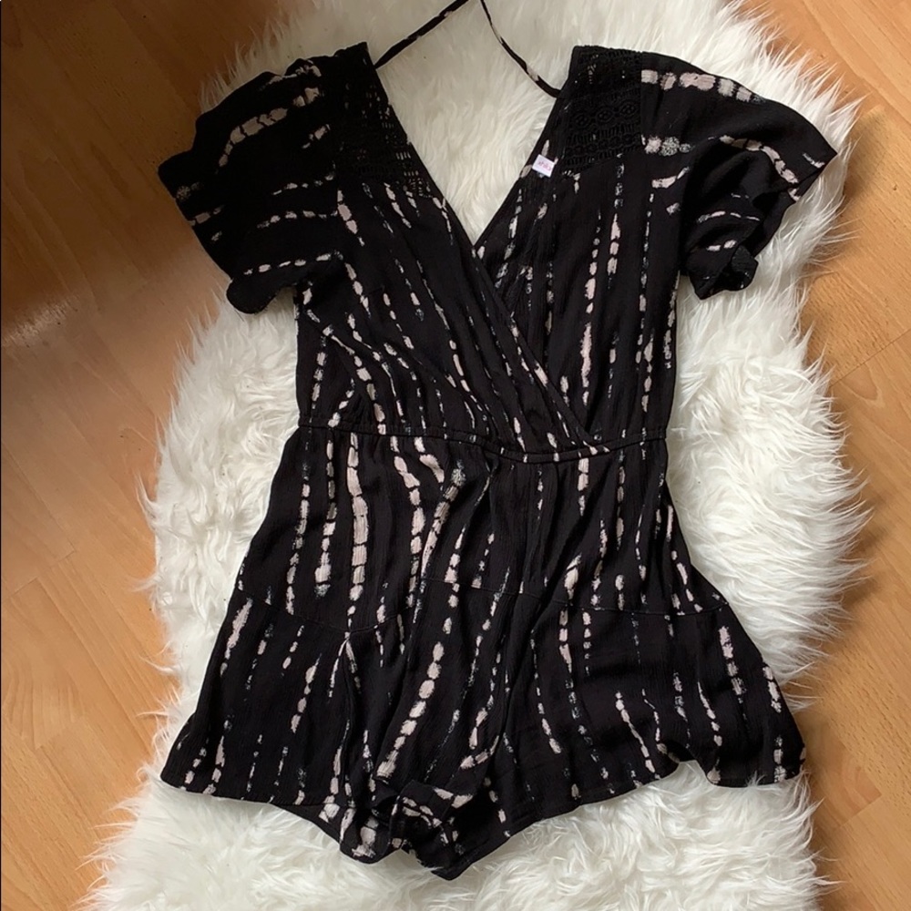 Black and Tan tye dye romper